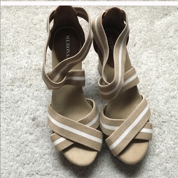 Merona Shoes - NEW striped cork wedges!